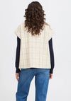 Fransa Chani Check Print Gilet, White Multi