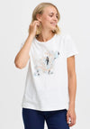 Fransa Creative Graphic T-Shirt, White