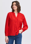 Fransa Diana Frill Detail Blouse, Red