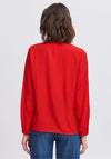 Fransa Diana Frill Detail Blouse, Red