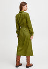 Fransa Viline Wrap Detail Midi Dress, Golden Cypress