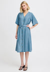 Fransa Evelyn Buttoned Denim Dress, Blue