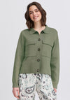 Fransa Ita Buttoned Cardigan, Green