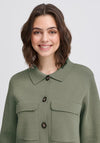 Fransa Ita Buttoned Cardigan, Green