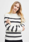 Fransa Striped Funnel Neck Jumper, Antique Mix