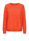Fransa Round Neck Knit Sweater, Orange