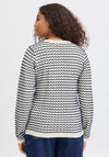 Fransa Luma Wavy Knit Cardigan, Navy