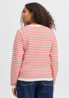 Fransa Luma Wavy Knit Cardigan, Red