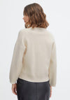 Fransa V-Neck Knitted Sweater, Whitecap Gray