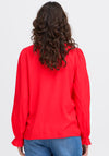 Fransa Diana Frill Trim Blouse, Red