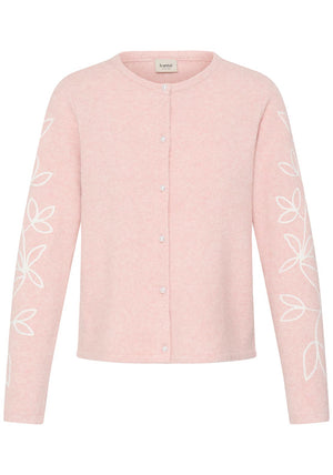 Fransa Ellen Knit with Sleeve Detail Cardigan, Pink