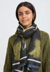 Fransa Sanni Abstract Print Scarf, Green Multi
