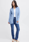 Fransa Clia Open Knit Cardigan, Blue