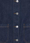 Fransa Leslie Cord Collar Denim Jacket, Dark Blue