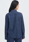 Fransa Sunna Denim Button Up Shirt, Dark Blue