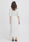 Fransa Kamma Polka Dot Long Dress, White