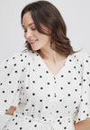 Fransa Kamma Polka Dot Long Dress, White
