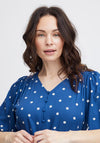 Fransa Kamma Polka Dot Long Dress, Blue