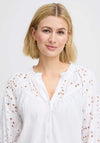 Fransa Angela Broderie Anglaise Blouse, White