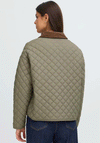 Fransa Inna Quilted Cord Collar Jacket, Green