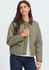 Fransa Inna Quilted Cord Collar Jacket, Green