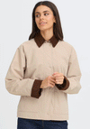 Fransa Moon Cord Trim Jacket, Beige
