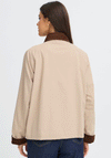 Fransa Moon Cord Trim Jacket, Beige