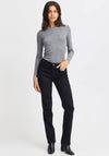Fransa Luxe Sarah Straight Leg Jeans, Black