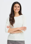 Soyaconcept Ribbed Round Neck Top, Cream