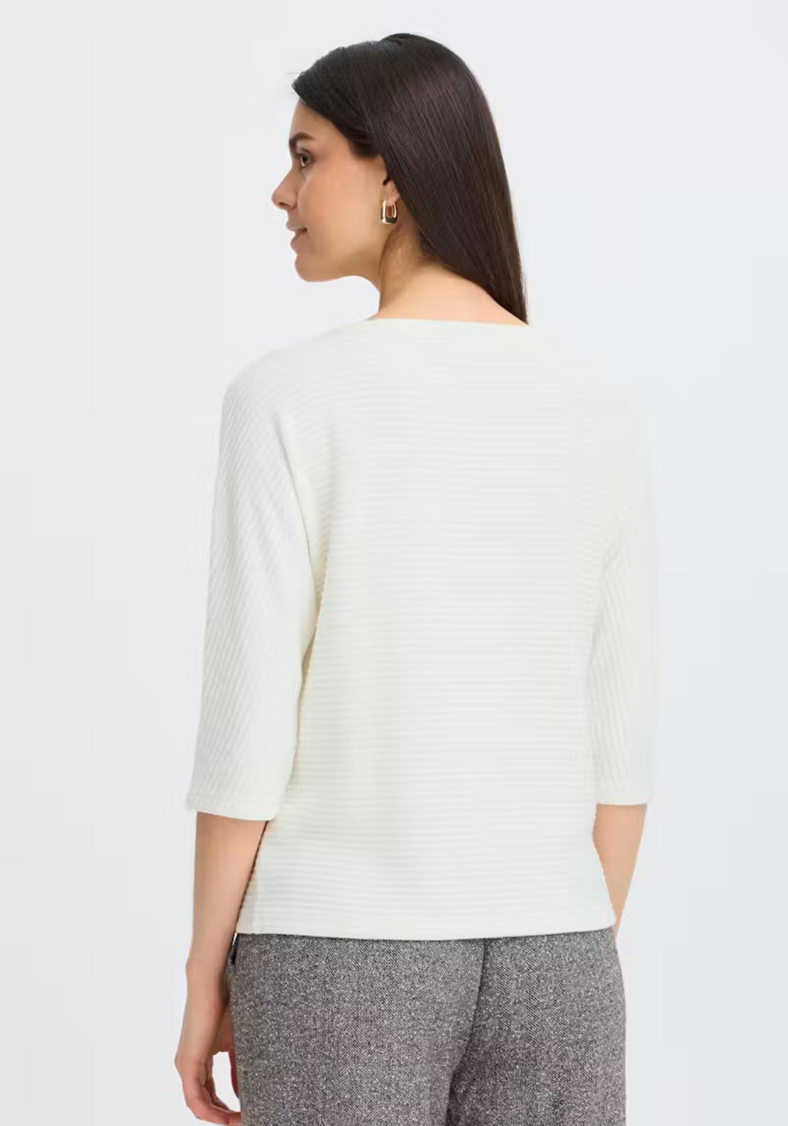 Soyaconcept Ribbed Round Neck Top, Cream