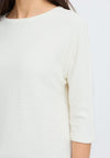 Soyaconcept Ribbed Round Neck Top, Cream
