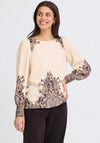 Fransa Adara Paisley Print Blouse, Beige