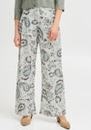 Fransa Ariana Paisley Print Trousers, Green