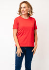 Fransa Heart Embroidered T-Shirt, Red