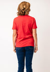 Fransa Heart Embroidered T-Shirt, Red