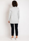 Fransa Clia Open Knit Cardigan, Grey