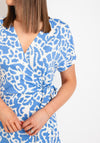 Fransa Dottie Wrap Midi Dress, Blue