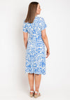 Fransa Dottie Wrap Midi Dress, Blue