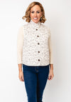 Fransa Claudine Floral Print Gilet, Cream