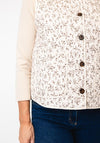 Fransa Claudine Floral Print Gilet, Cream