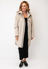 Fransa Longline Hooded Coat, Beige