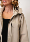 Fransa Longline Hooded Coat, Beige