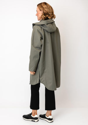 Fransa Longline Hooded Coat, Green
