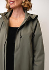 Fransa Longline Hooded Coat, Green
