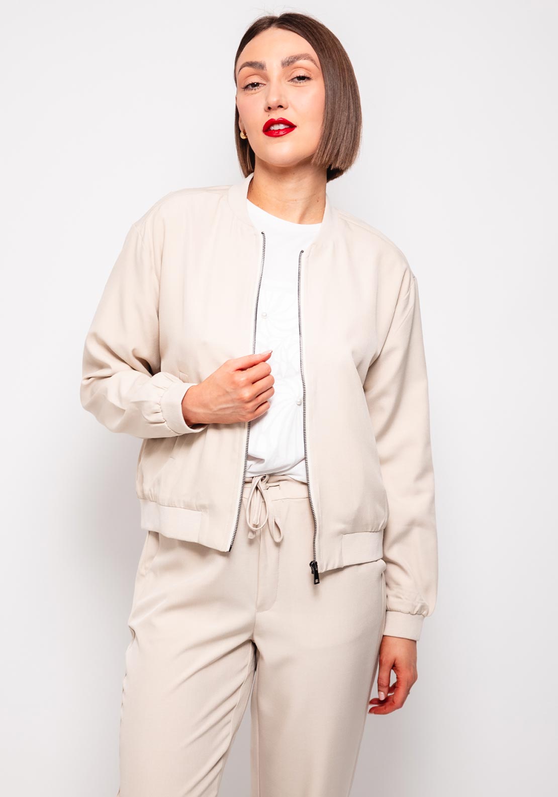 Fransa Mareena Bomber Jacket, Beige