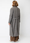Fransa Checked Longline Wool-blend Coat, Beige Multi