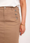 Fransa Lomax Knee Length Skirt, Tan