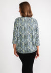 Fransa Flora Bubble Hem Top, Green Multi