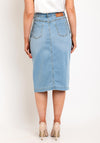Eva Kayan Denim Button Midi Skirt, Light Blue