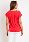 Fransa Chiffon Overlay Top, Coral